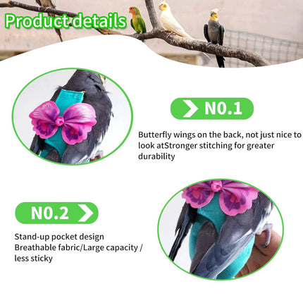 Parrot Vest Flight Suit Adjustable Pet Bird Clothes Leash For Outdoor Flying