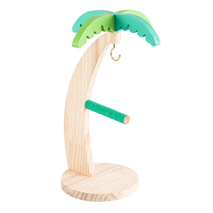 Parrot Wooden Coconut Tree Stand Toy for Small Medium Parrots Budgies Bird Cage