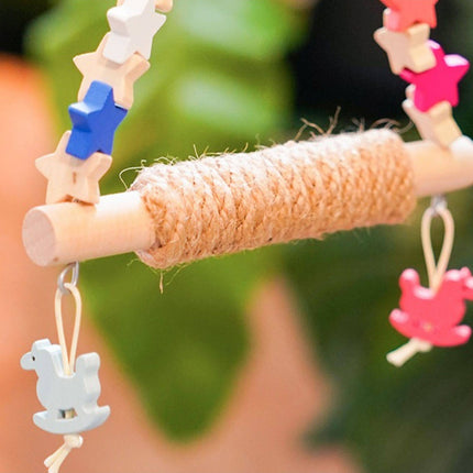 Colorful Parrot Swing Bird Perch Stand Stick Play Toy For Small Medium Parrots
