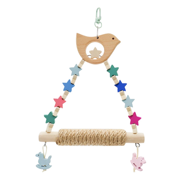 Colorful Parrot Swing Bird Perch Stand Stick Play Toy For Small Medium Parrots