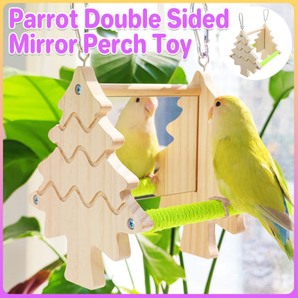 Creative Parrot Double Sided Hanging Swing Toy for Small Medium Parakeet Use
