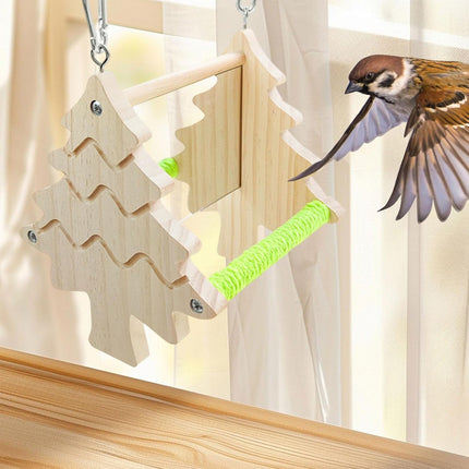 Creative Parrot Double Sided Hanging Swing Toy for Small Medium Parakeet Use