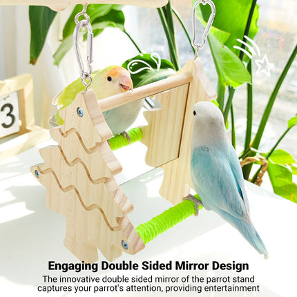 Creative Parrot Double Sided Hanging Swing Toy for Small Medium Parakeet Use