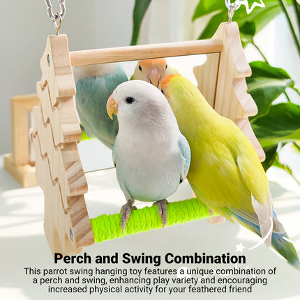 Creative Parrot Double Sided Hanging Swing Toy for Small Medium Parakeet Use