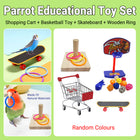 4PCS Parrot Toy Suit Educational Trolley Ring Training Swing Gnawing Toy Durable