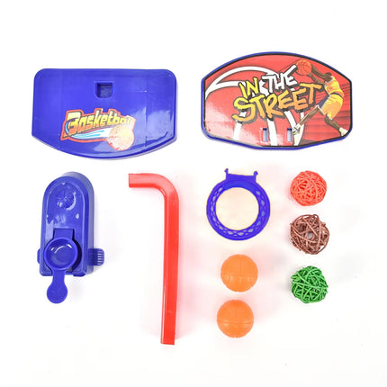 4PCS Parrot Toy Suit Educational Trolley Ring Training Swing Gnawing Toy Durable