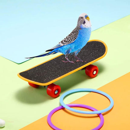 4PCS Parrot Toy Suit Educational Trolley Ring Training Swing Gnawing Toy Durable