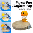 Parrot Bird Stand Perch Spring Chick Sound Toy Wooden Platform for Small Birds