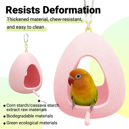 Egg Shaped Parrot Nest Chew Resistant Warm Soft for Small Medium Parakeets