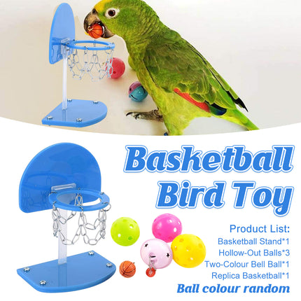 Parrot Interactive Training Toy Bird Shooting Mini Basket Pet Basketball Stand