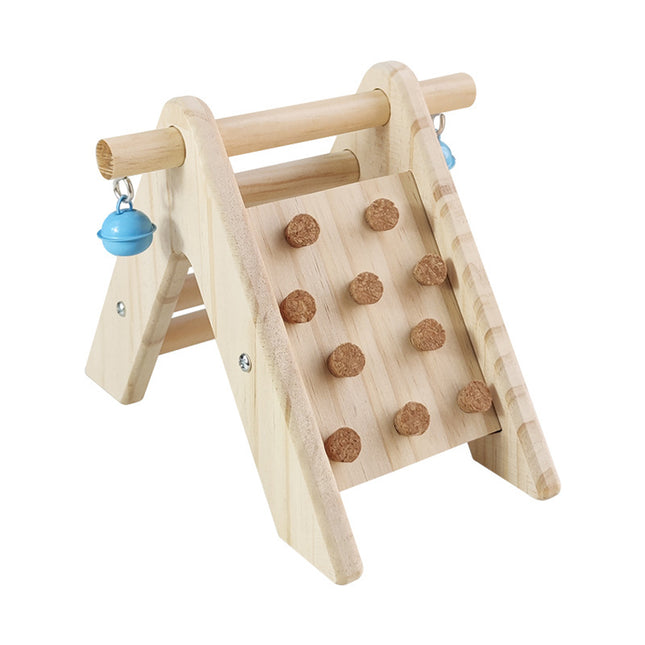 Wooden Bird Ladder Toy With Bell Parrot Perch Stand Climbing Gym Accessories Fun