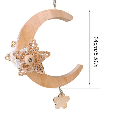Parrot Moon Swing Bird Cage Decor Hanging Ring Toy For Cage Enrichment Play Use