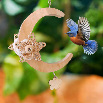 Parrot Moon Swing Bird Cage Decor Hanging Ring Toy For Cage Enrichment Play Use