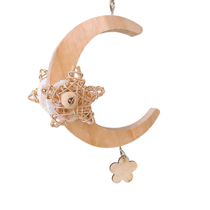 Parrot Moon Swing Bird Cage Decor Hanging Ring Toy For Cage Enrichment Play Use
