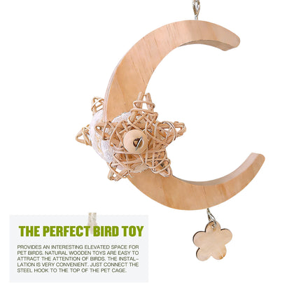 Parrot Moon Swing Bird Cage Decor Hanging Ring Toy For Cage Enrichment Play Use