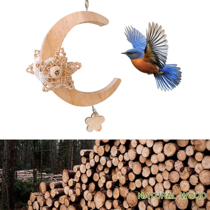 Parrot Moon Swing Bird Cage Decor Hanging Ring Toy For Cage Enrichment Play Use