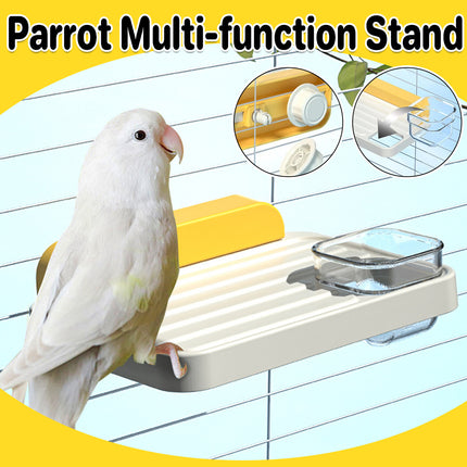 Bird Perch Stand Feeding Station Parrot Swing Platform Cage Accessories Toy