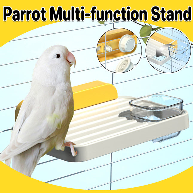 Bird Perch Stand Feeding Station Parrot Swing Platform Cage Accessories Toy
