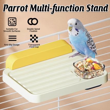 Bird Perch Stand Feeding Station Parrot Swing Platform Cage Accessories Toy