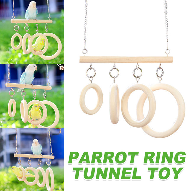 Parrot Chewing Boredom Relief Toy Hanging Ring for Small Medium Parakeet Durable