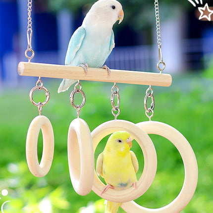 Parrot Chewing Boredom Relief Toy Hanging Ring for Small Medium Parakeet Durable