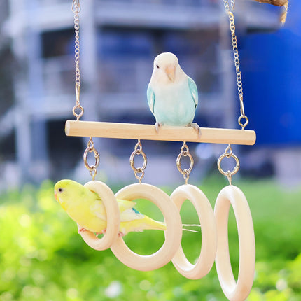 Parrot Chewing Boredom Relief Toy Hanging Ring for Small Medium Parakeet Durable
