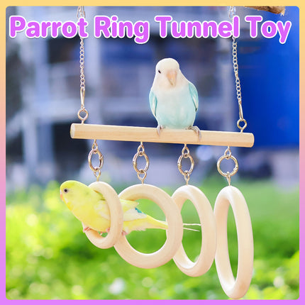 Parrot Chewing Boredom Relief Toy Hanging Ring for Small Medium Parakeet Durable