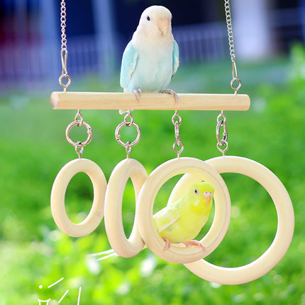 Parrot Chewing Boredom Relief Toy Hanging Ring for Small Medium Parakeet Durable