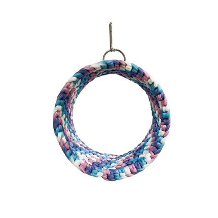 Parrot Round Hammock Swing Woven Rope Bird Cage Perch Budgie Sugar Glider