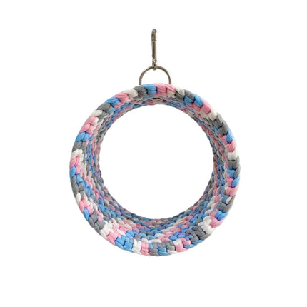 Parrot Round Hammock Swing Woven Rope Bird Cage Perch Budgie Sugar Glider