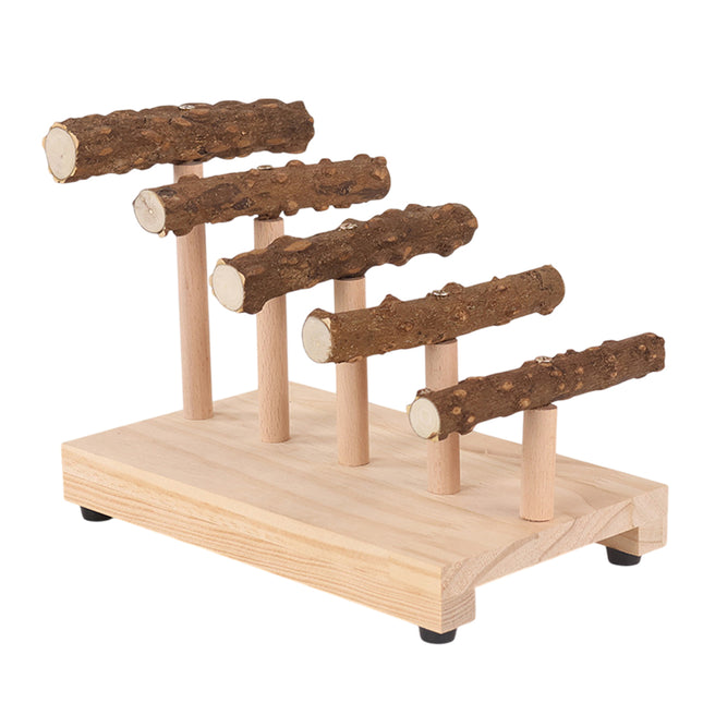 Pepper Wood Ladder Parrot Stand Bird Toy Perch Cage Accessory for Birds And Pets