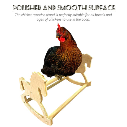 Parrot Stand Wooden Horse Shape Pet Chicken Perch Platform Bird Cage Training