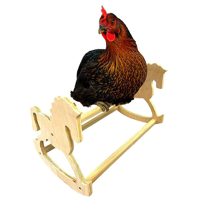 Parrot Stand Wooden Horse Shape Pet Chicken Perch Platform Bird Cage Training