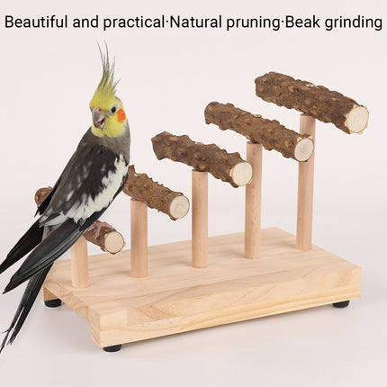 Pepper Wood Ladder Parrot Stand Bird Toy Perch Cage Accessory for Birds And Pets