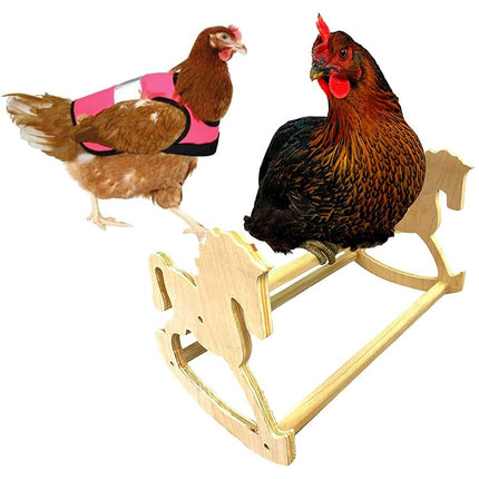 Parrot Stand Wooden Horse Shape Pet Chicken Perch Platform Bird Cage Training