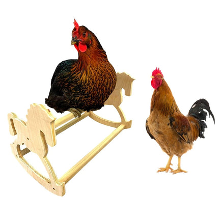 Parrot Stand Wooden Horse Shape Pet Chicken Perch Platform Bird Cage Training