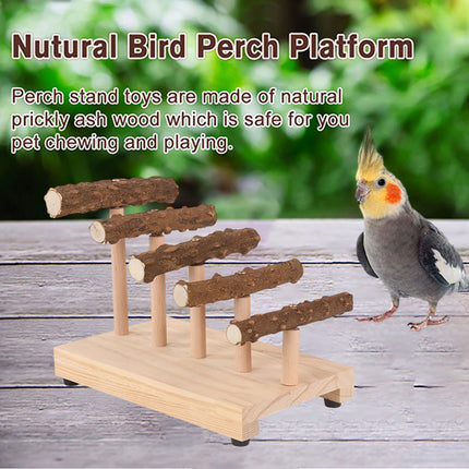 Pepper Wood Ladder Parrot Stand Bird Toy Perch Cage Accessory for Birds And Pets