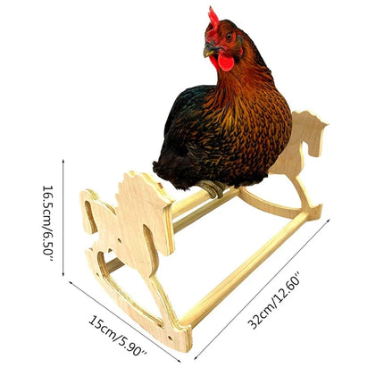 Parrot Stand Wooden Horse Shape Pet Chicken Perch Platform Bird Cage Training