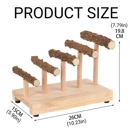 Pepper Wood Ladder Parrot Stand Bird Toy Perch Cage Accessory for Birds And Pets