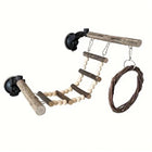 Wooden Parrot Stand Climbing Ladder Swing Toy for Birds Cage Play Accessories