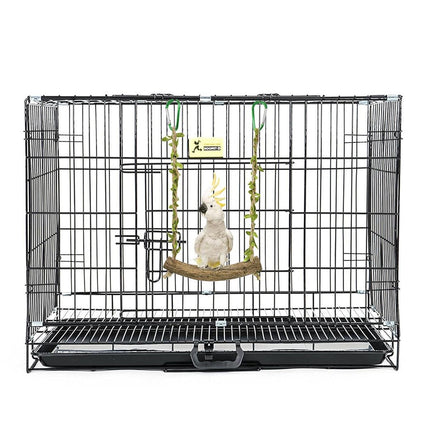 Parrot Swing Stand Wooden Pole Bird Perch Stick Climbing Toy Cage Accessory