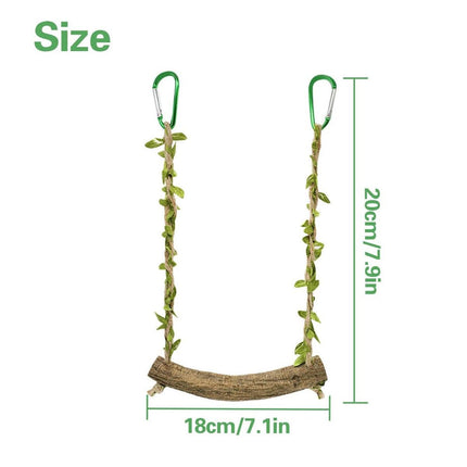 Parrot Swing Stand Wooden Pole Bird Perch Stick Climbing Toy Cage Accessory