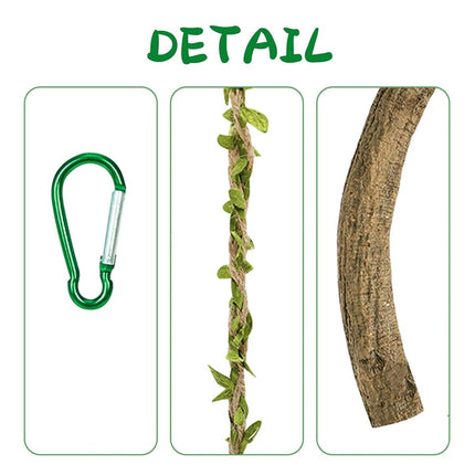 Parrot Swing Stand Wooden Pole Bird Perch Stick Climbing Toy Cage Accessory