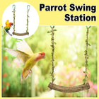 Parrot Swing Stand Wooden Pole Bird Perch Stick Climbing Toy Cage Accessory