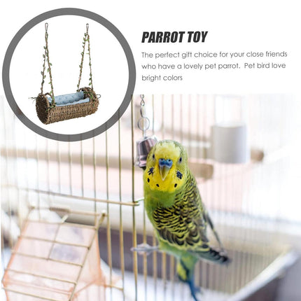 Parrot Toy Swing Hanging Bird House Cage Hammock Perch Play Stand Pet Accessory
