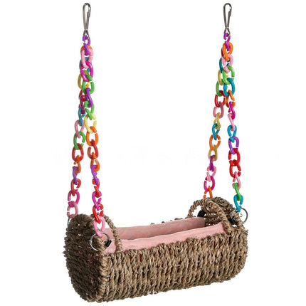 Parrot Toy Swing Hanging Bird House Cage Hammock Perch Play Stand Pet Accessory