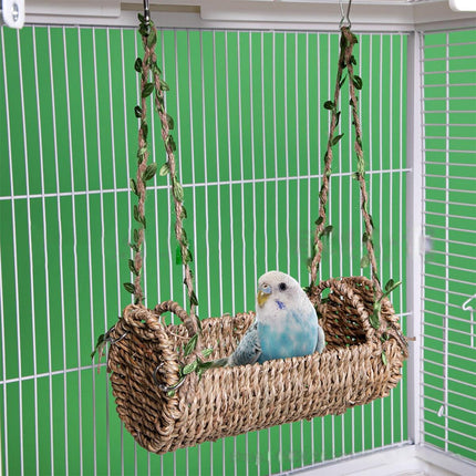 Parrot Toy Swing Hanging Bird House Cage Hammock Perch Play Stand Pet Accessory