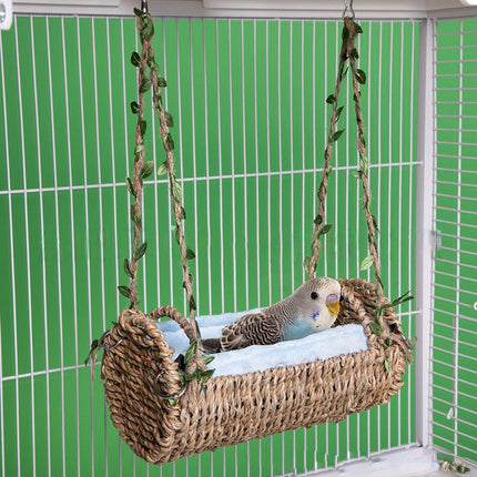 Parrot Toy Swing Hanging Bird House Cage Hammock Perch Play Stand Pet Accessory