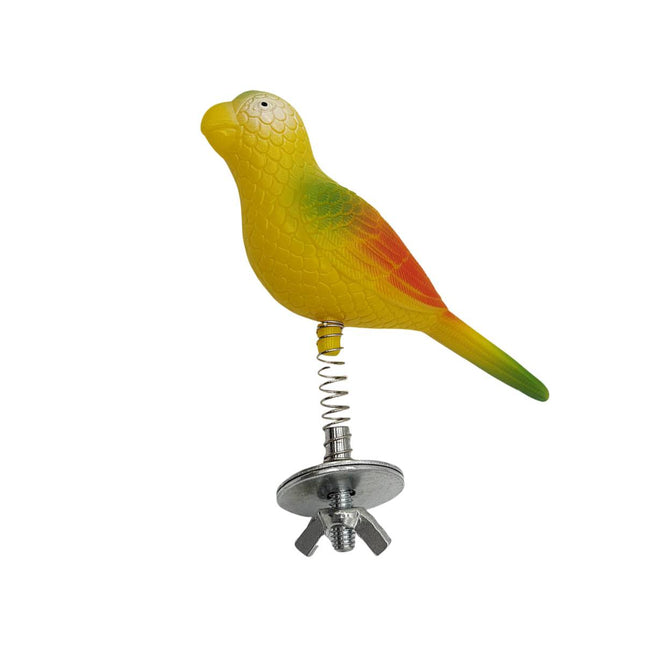 Bouncy Spring Parrot Bird Toy Cage Perch Chew Toy for Cockatiels and Budgies