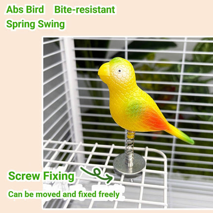 Bouncy Spring Parrot Bird Toy Cage Perch Chew Toy for Cockatiels and Budgies